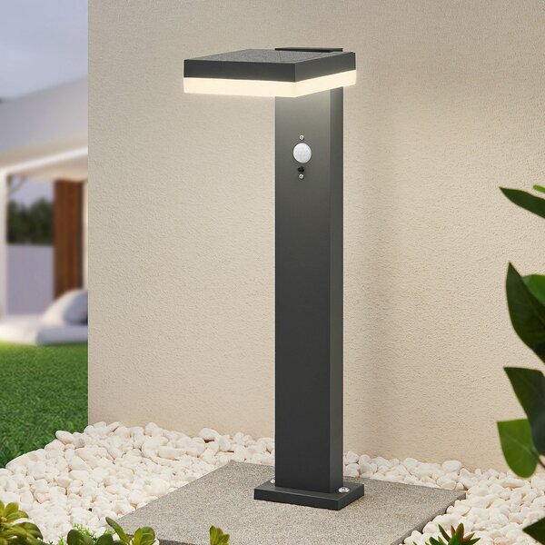 Lindby Laira LED solarna svetilka na podstavku, 50 cm, Črna, Kovina, Sodobni