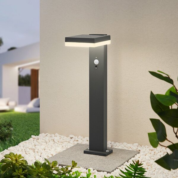 Lindby Laira LED solarna svetilka na podstavku, 50 cm, Črna, Kovina, Sodobni