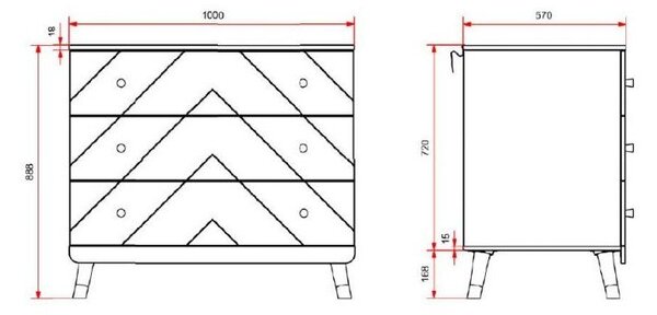 Bela otroška komoda s previjalnim pultom 100x100x74 cm Billy – Vipack