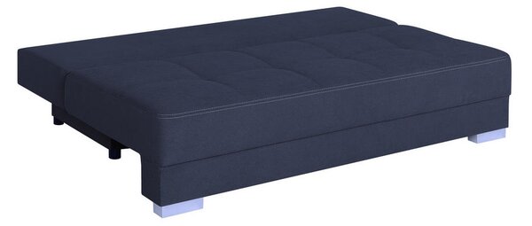 ZOFA S POSTELJNO FUNKCIJO, temno modra tekstil, leseni material