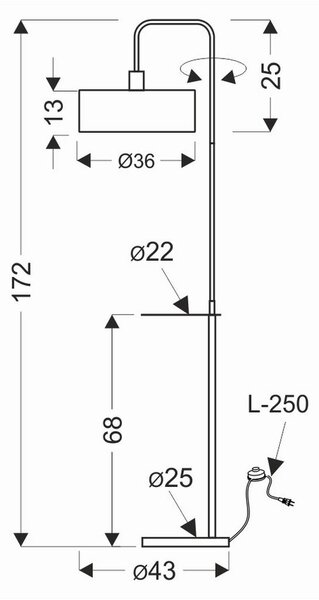 STOJEČA SVETILKA Impact 36/172/172 cm