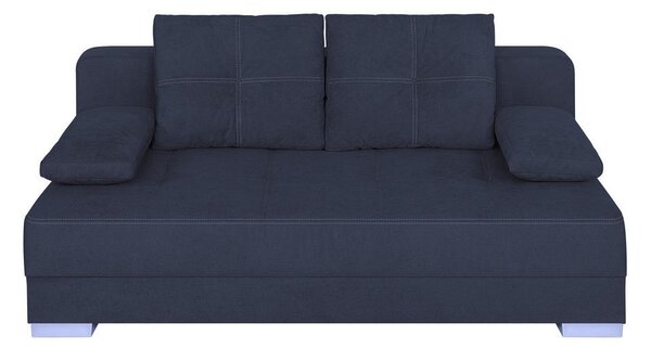 ZOFA S POSTELJNO FUNKCIJO, temno modra tekstil, leseni material