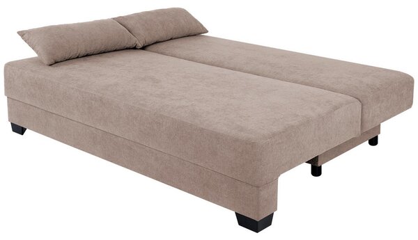 BOXSPRING ZOFA, roza tekstil, leseni material