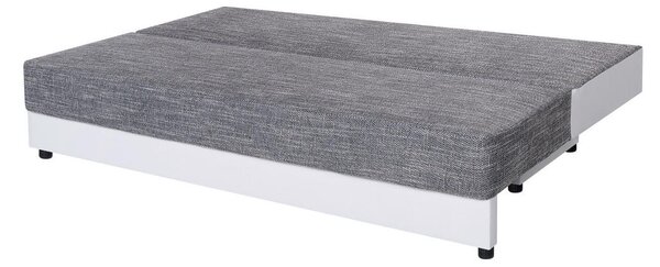 ZOFA S POSTELJNO FUNKCIJO, siva, bela tekstil, leseni material
