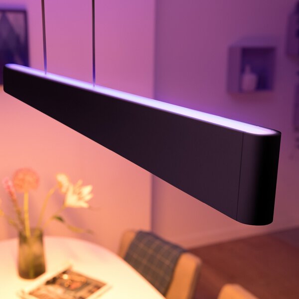Philips Hue Ensis viseča svetilka, WACA, črna, zatemnjen, Črna, Dnevna soba / jedilnica, Kovina, Sodobni