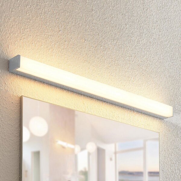 Lindby LED kopalniška svetilka Klea, 90 cm, krom, kovina, IP44, Kovinska, Kopalnica, Kovina, Sodobni