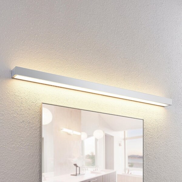 Lindby LED stensko kopalniško svetilo Layan, 120 cm, krom, kovina, Kovinska, Kopalnica, Kovina, Sodobni