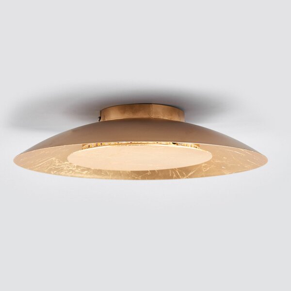 Lindby LED stropna svetilka Keti, Ø 35 cm, zlata, okrogla, kovinska, Zlata / medeninasta, Hodnik, Kovina, Sodobni, Okrogla stena