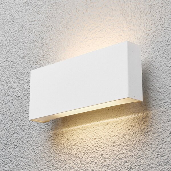 Lindby LED zunanje stensko svetilo Safira, kovinsko, navzgor/navzdol, IP44, Bela, Aluminij, Sodobni