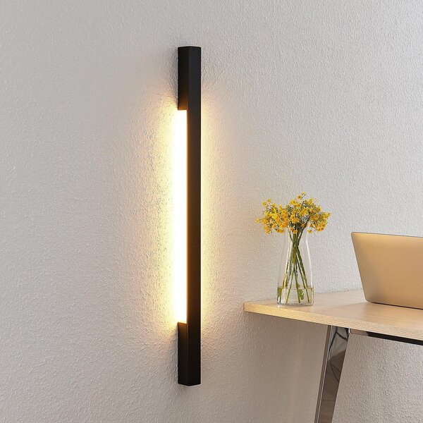 Arcchio Ivano LED stenska svetilka, 91 cm, črna, Črna, Hodnik, Aluminij, Sodobni