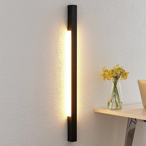 Arcchio Ivano LED stenska svetilka, 91 cm, črna, Črna, Hodnik, Aluminij, Sodobni