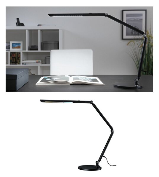 Paulmann LED-namizna svetilka FlexBar, črna, 36 cm, CCT, zatemnjen, Črna, Študija / pisarna, Kovina, Sodobni