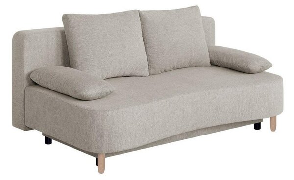 ZOFA S POSTELJNO FUNKCIJO, bež tekstil, leseni material