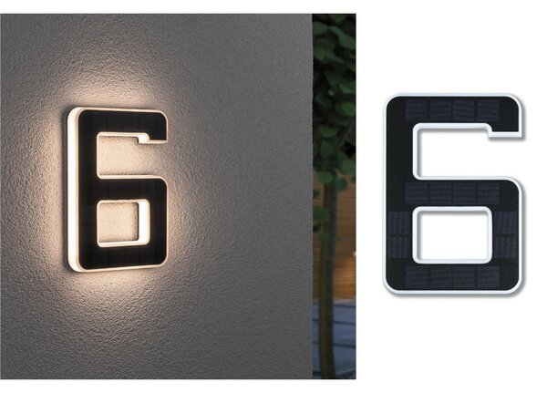 Paulmann LED sončna hiša številka 6, Črna, Plastika, Sodobni