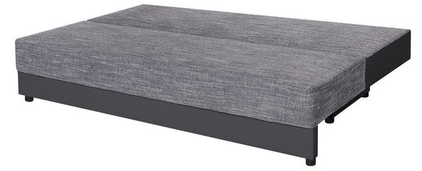 ZOFA S POSTELJNO FUNKCIJO, siva tekstil, leseni material