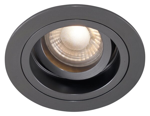Komplet 6 modernih vgradnih reflektorjev Gunmetal GU10 50 mm okrogli, nastavljivi - Chuck