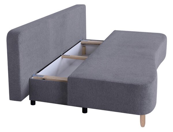 ZOFA S POSTELJNO FUNKCIJO, mocha rjava tekstil, leseni material