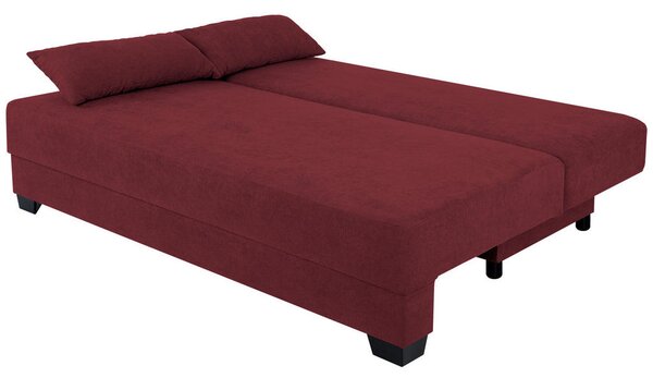 Sofa Mia mit Schlaffunktion, rdeča tekstil, leseni material