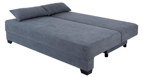BOXSPRING ZOFA, siva tekstil, leseni material