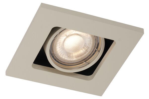 Set 6 modernih vgradnih reflektorjev bež barve GU10 50mm vrtljivih in nagibnih - Qure