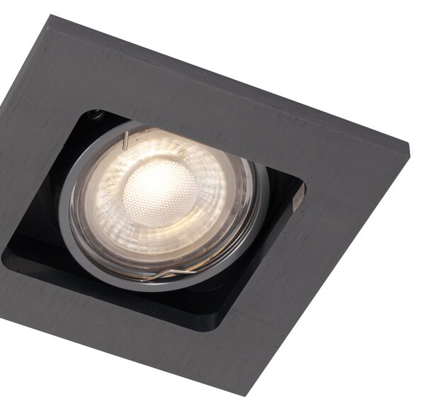 Komplet 6 modernih vgradnih reflektorjev Gunmetal GU10 50 mm okrogli nagibni - Qure