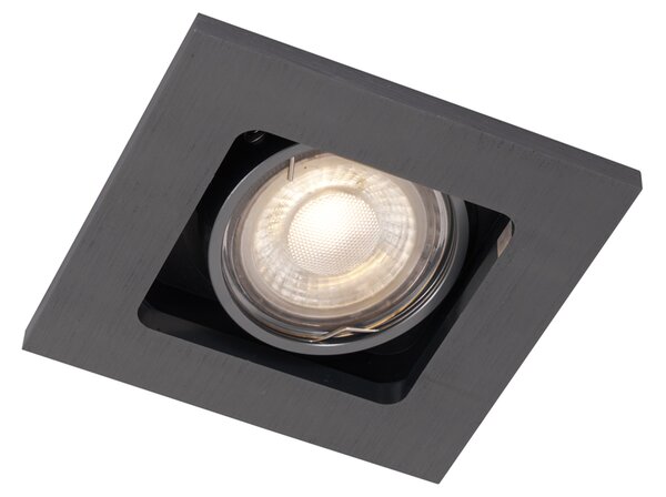 Komplet 6 modernih vgradnih reflektorjev Gunmetal GU10 50 mm okrogli nagibni - Qure