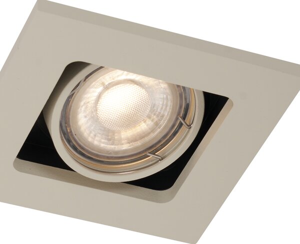 Set 6 modernih vgradnih reflektorjev bež barve GU10 50mm vrtljivih in nagibnih - Qure
