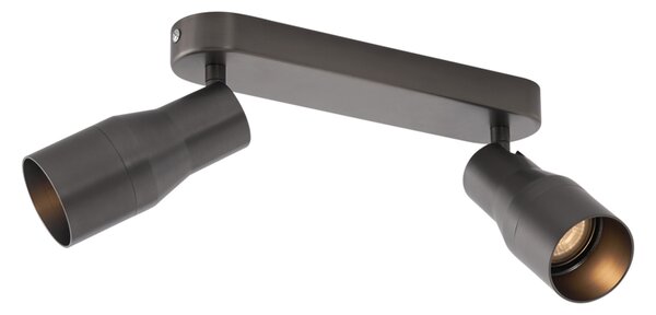 Okrogel stropni reflektor kovinsko sive barve GU10 50 mm 2-lučni - Stanley