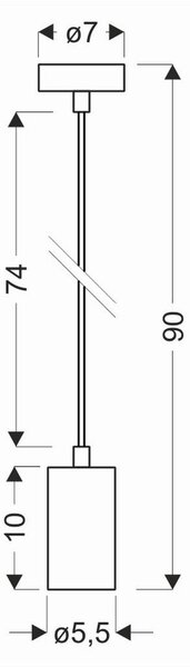 VISEČA SVETILKA Candellux 7/7/90 cm 25 W GU10