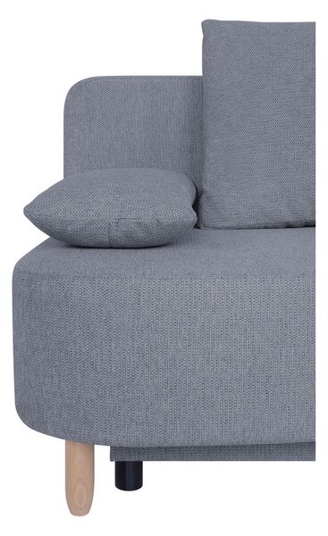 ZOFA S POSTELJNO FUNKCIJO, temno siva tekstil, leseni material