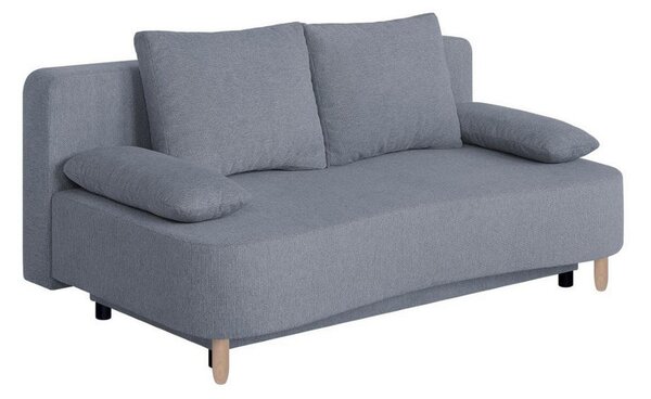 ZOFA S POSTELJNO FUNKCIJO, temno siva tekstil, leseni material
