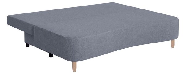 ZOFA S POSTELJNO FUNKCIJO, temno siva tekstil, leseni material