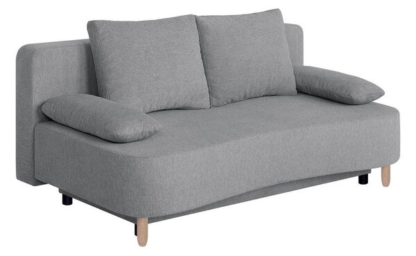 ZOFA S POSTELJNO FUNKCIJO, rjavosiva tekstil, leseni material