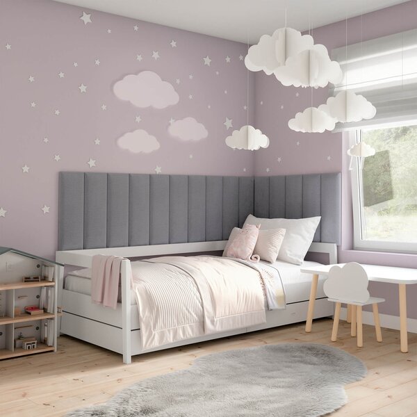 Visi oblazinjen panel QUADRATTA 20x60 cm - več barv Barva: Svetlo siva
