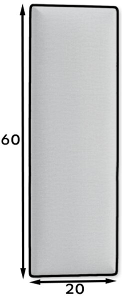 Visi oblazinjen panel QUADRATTA 20x60 cm - več barv Barva: Svetlo siva