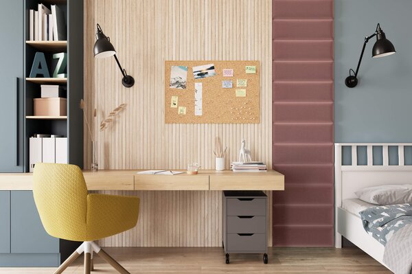 Visi oblazinjen panel QUADRATTA 20x60 cm - več barv Barva: Svetlo siva