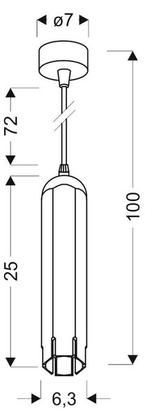 VISEČA SVETILKA 6.3/6.3/100 cm 50 W GU10