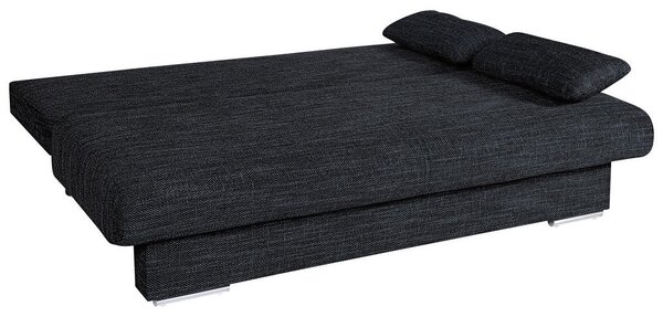 ZOFA S POSTELJNO FUNKCIJO, črna tekstil, leseni material