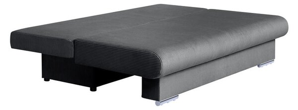 ZOFA S POSTELJNO FUNKCIJO, temno siva tekstil, leseni material