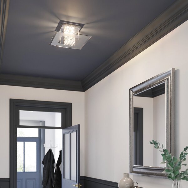 Lindby Lisandra IP44 LED stropna svetilka, Kovinska, Kopalnica, Kovina, Sodobni