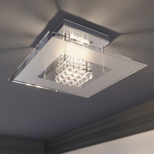 Lindby Lisandra IP44 LED stropna svetilka, Kovinska, Kopalnica, Kovina, Sodobni