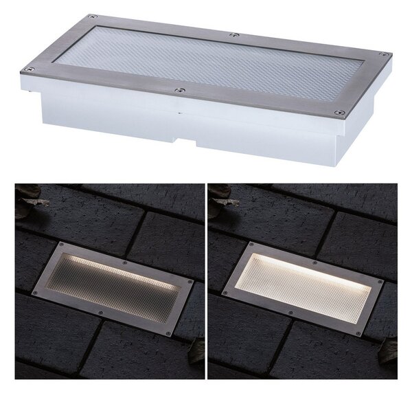 Paulmann Brick LED talna vgradna svetilka, 10x20cm, Siva, Kovina, Sodobni, Vgradne luči kotne