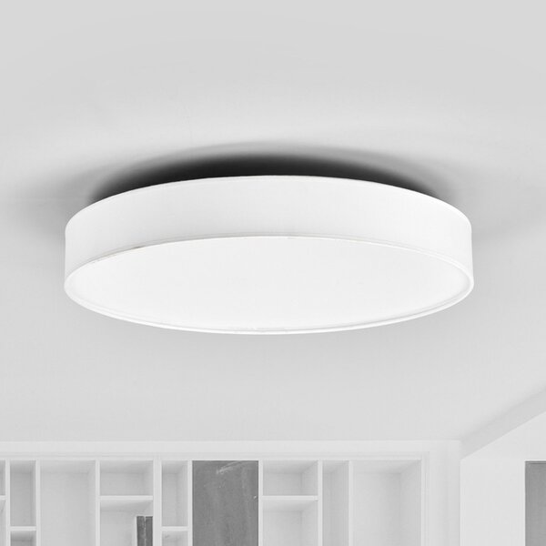 Lindby LED stropna svetilka Saira, Ø 50 cm, bela, tekstil, Bela, Dnevna soba / jedilnica, Tkanine / tekstil, Sodobni