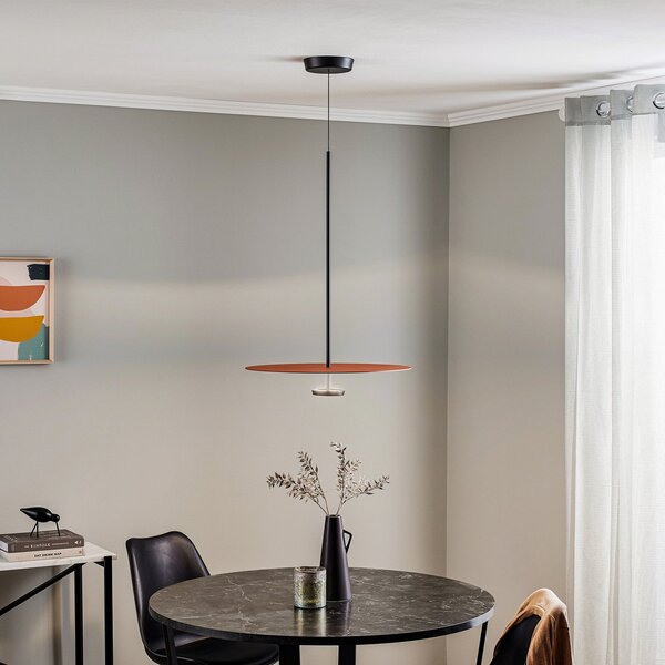 Vibia Flat LED viseča svetilka 1-žarek Ø 55 cm terakota, zatemnjen, Oranžna, Dnevna soba / jedilnica, Kovina, Sodobni