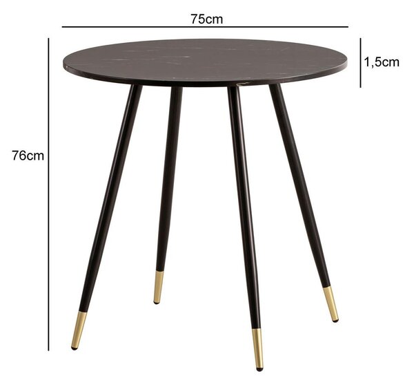 Livetastic Jedilna Miza Marble, Videz Marmorja, Ø 75cm