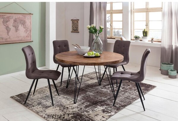 MID.YOU Jedilna Miza Bagli, Pravi Les, Ø 120cm