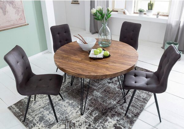 MID.YOU Jedilna Miza Bagli, Pravi Les, Ø 120cm