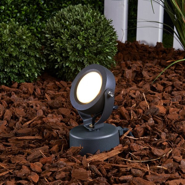Lucande LED zunanji reflektor Gavin, 33 cm, antracit, aluminij, Črna, Kovina