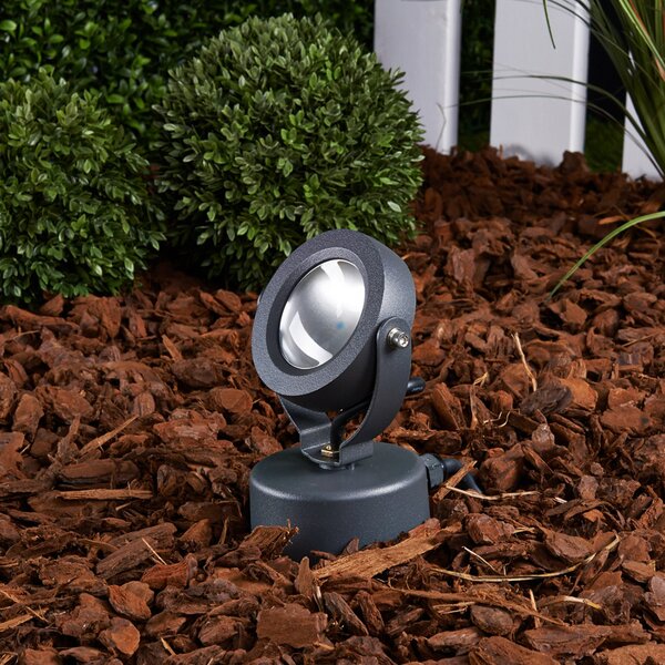 Lucande LED zunanji reflektor Gavin, 33 cm, antracit, aluminij, Črna, Kovina