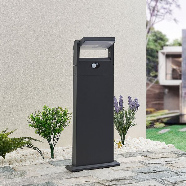 Lindby Novalie LED solarna luč za pot, Siva, Kovina, Sodobni, Solarne luči